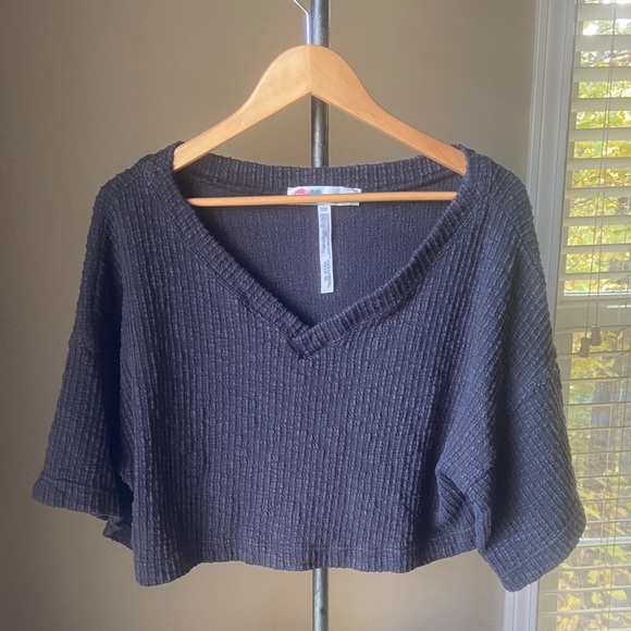 Free People Tops - Free People Beach thick oversized top size M black/gray